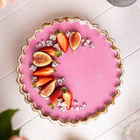 No Bake Pink Pitaya Tart