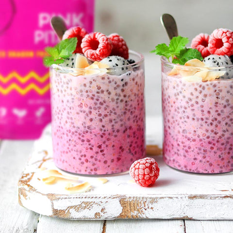 Pink Pitaya Overnight Oat Chia Jars