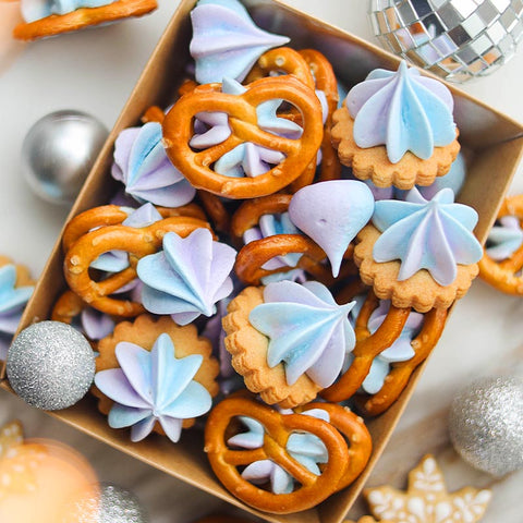 Tie-Dye Pretzel Meringue Cookies