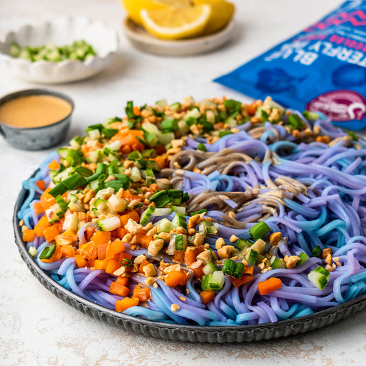 Suncore Foods Blue Butterfly Pea Tie-Dye Thai Noodle Salad