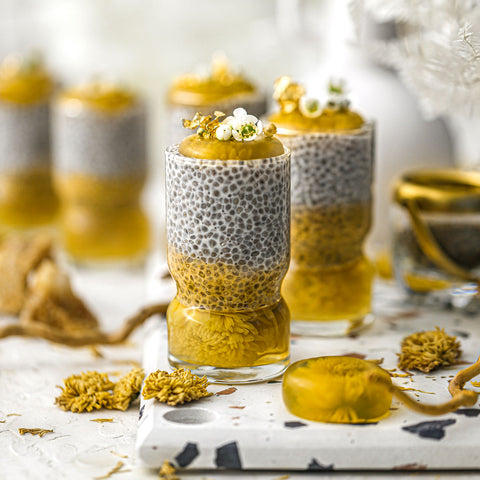 Chrysanthemum Chia & Jelly Parfait