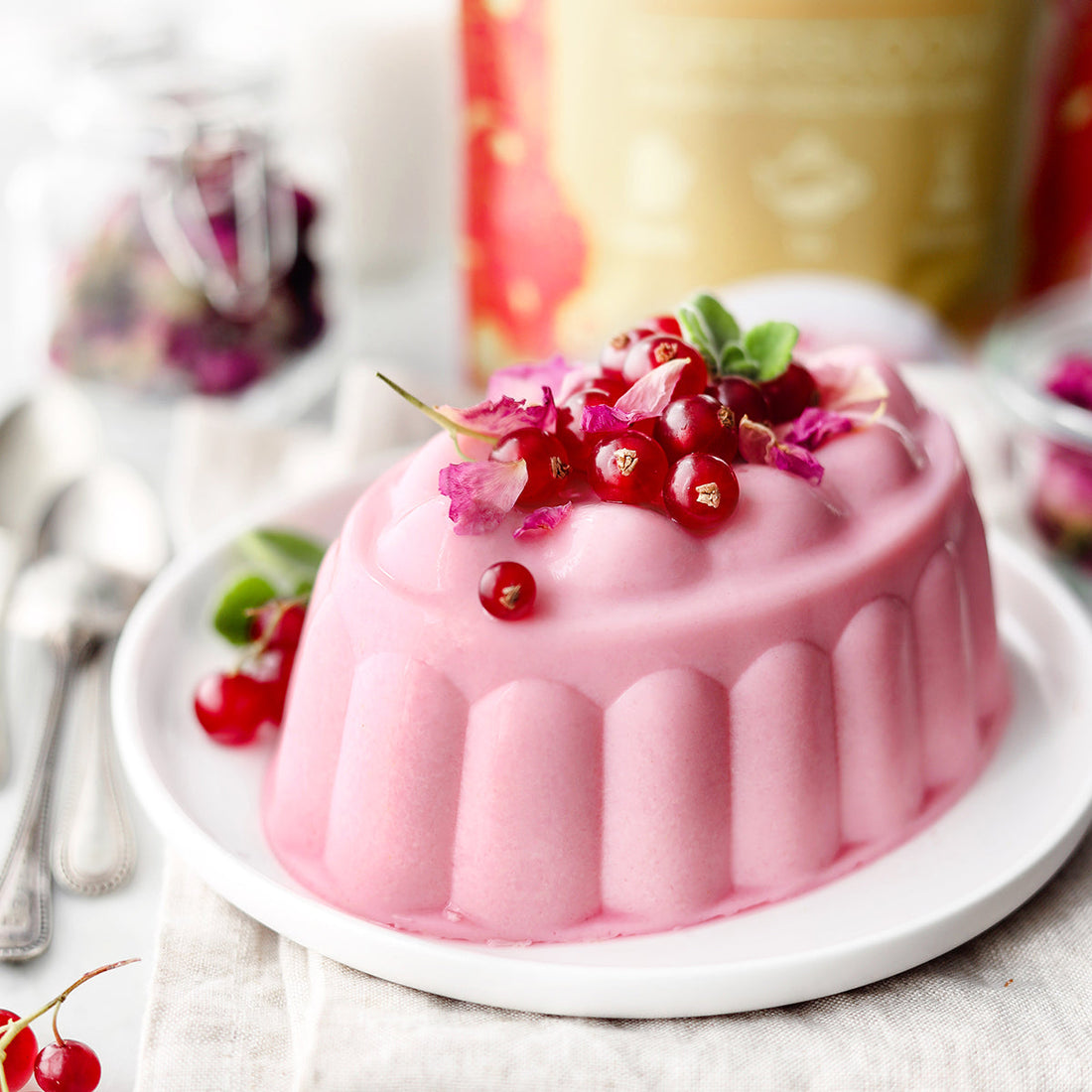 Suncore Foods Rose Infused Red Currant Blancmange