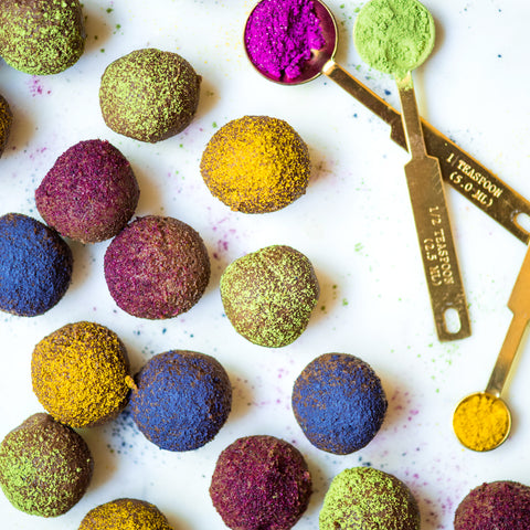 Rainbow Dusted Chocolate Cacao Nibs Truffles