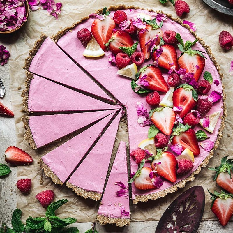 Suncore Foods Strawberry Rose Mousse Tart
