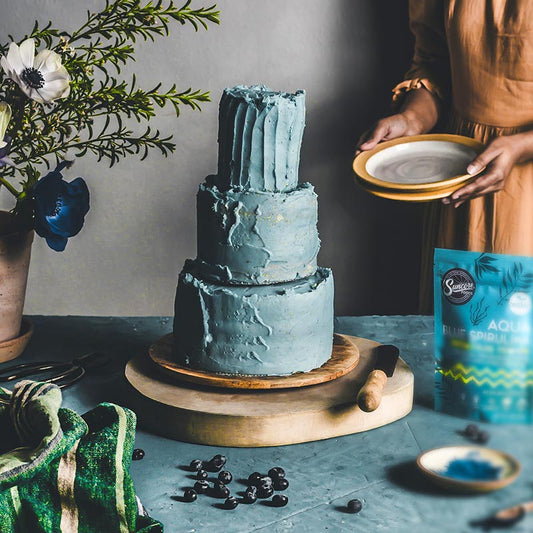 Suncore Foods Aqua Blue Spirulina Tier Cake