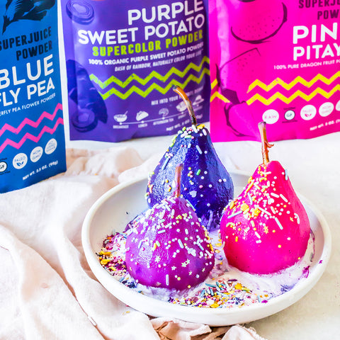 Unicorn Poached Pears