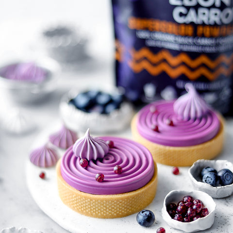 Ebony Carrot White Chocolate Blueberry Tart
