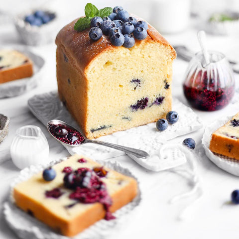 Blueberry Chia Jam Lemon Pound Cake