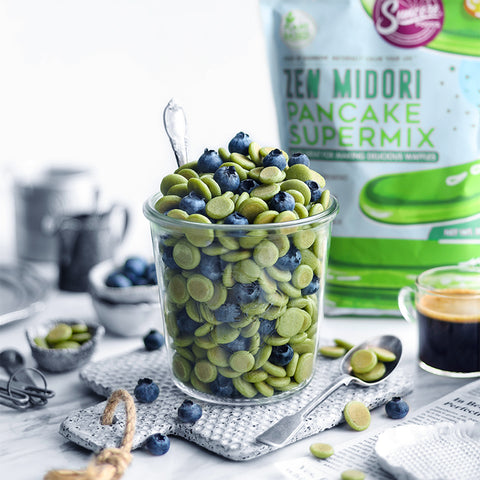 Zen Midori Matcha Fresh Blueberries Pancake Cereals