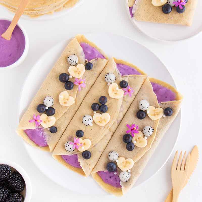 Suncore Foods Blueberry Coconut Whipped Cream Vanilla Crepes