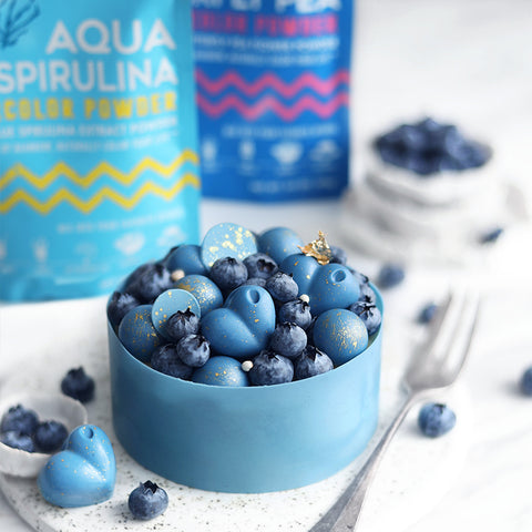 Blue Butterfly Pea Chocolate Cake with Coconut Chantilly Cream