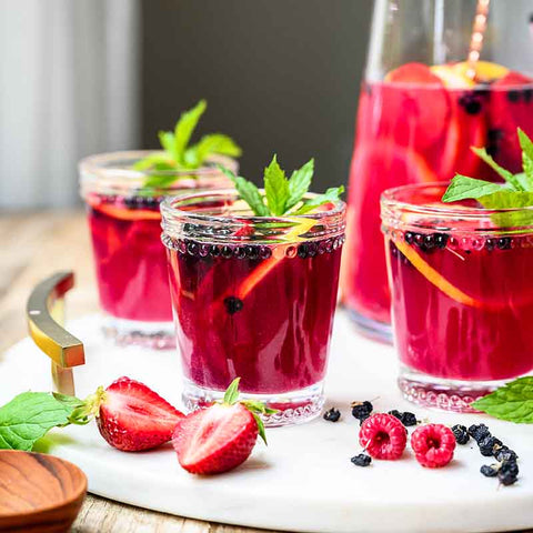 Butterfly Pea Flower Blueberry Mock Sangria