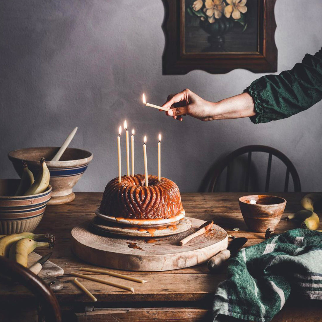 Suncore Foods Cardamom Banana Quinoa Bundt Cake with Salted Caramel Sauce