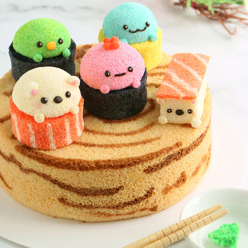 Suncore Foods Adorable Colorful Sushi Chiffon Cake Platter