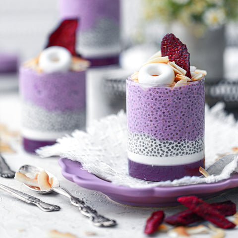 Dreamy Lilac Taro Chia Parfait