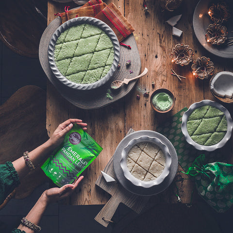 Emerald Pandan Leaf Coconut Barfi