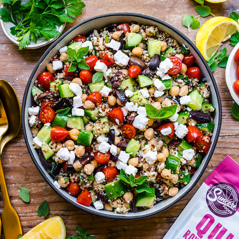 Greek Quinoa Chickpea Salad