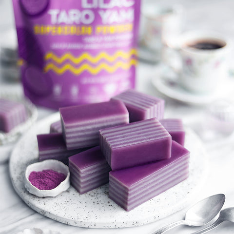 Taro Yam Coconut Pandan Steamed Cake