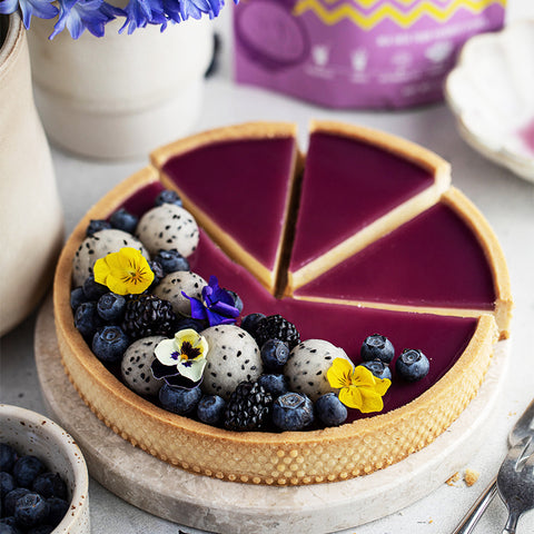 Lilac Taro Yam Jelly Chocolate Tart