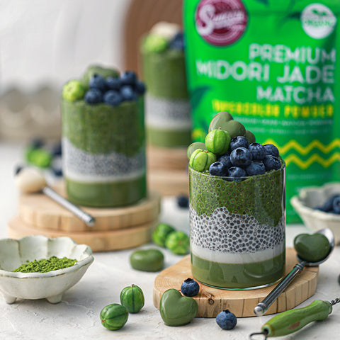 Midori Jade Matcha Chia Pudding & Jelly Parfait