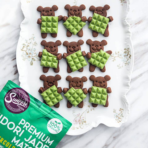 Matcha Chocolate Teddy Bear Cookies