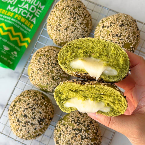 Matcha Mochi Sesame Buns