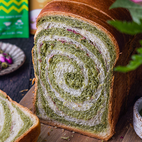 Matcha Rose Swirl Bread