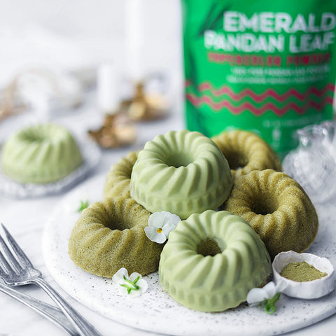 Mini Emerald Pandan Leaf Matcha Bundt Cake
