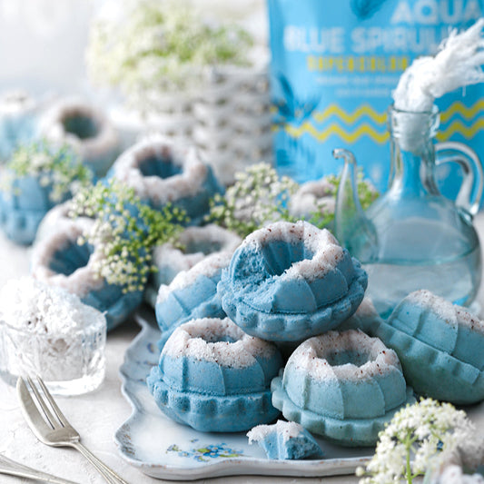 Suncore Foods Mini Steamed Winter Blue Coconut Bundt Cake