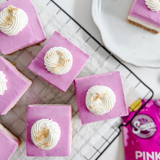 Suncore Foods No-Bake Pink Pitaya Cheesecake Bars