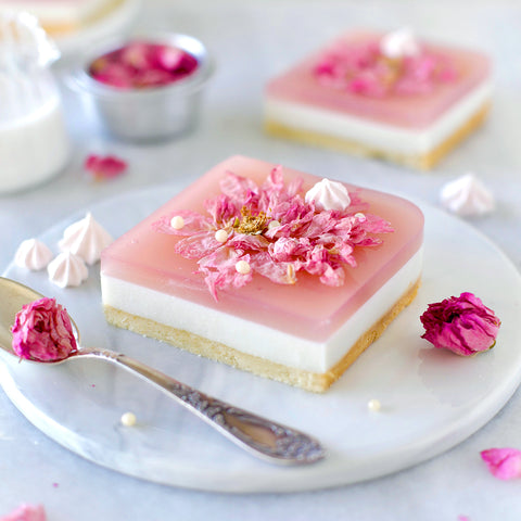 Rose Blossom Panna Cotta Tart