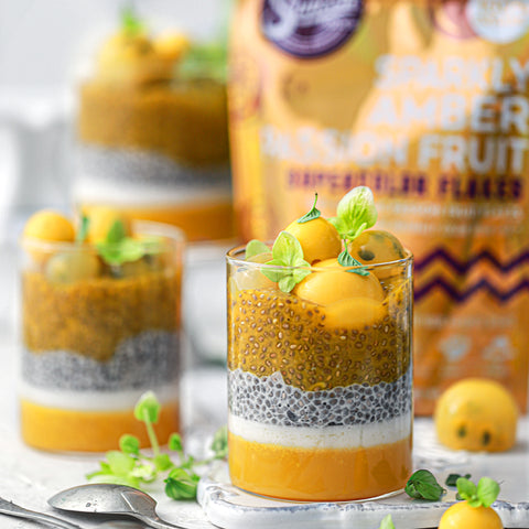 Passion Fruit & Mango Chia Jelly Parfait