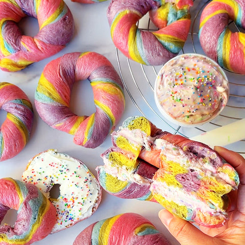Colorful Unicorn Bagels