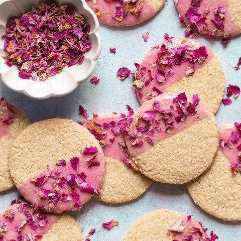 Pink Pitaya Glazed Quinoa Flakes Cookies