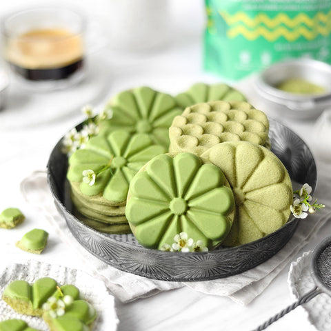 Midori Jade Matcha Daisy Flower Cookies