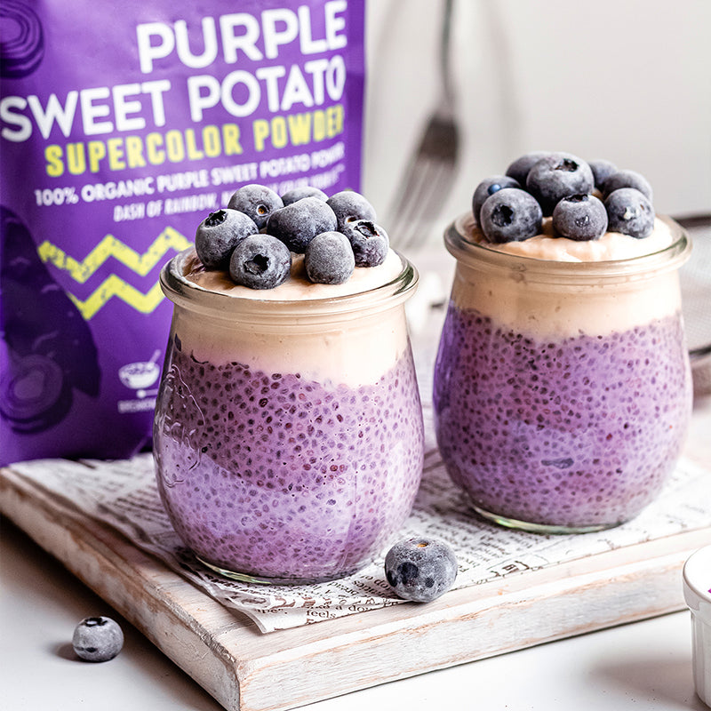 Suncore Foods Purple Sweet Potato Pudding Chia Seeds Jars