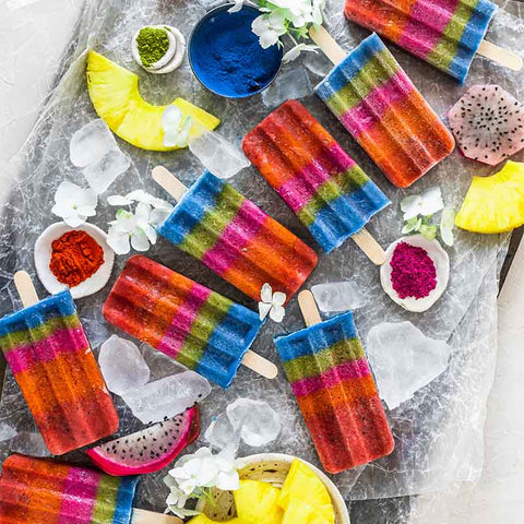 Rainbow Banana Popsicles