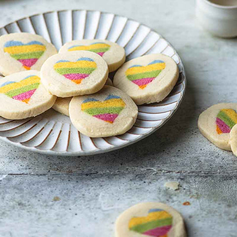 Rainbow Heart Cookies