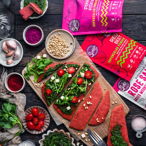 Red Beet Pink Pitaya Flatbread