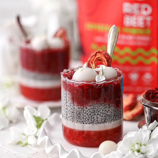 Suncore Foods Red Beet Strawberry Black Chia Seed Parfait