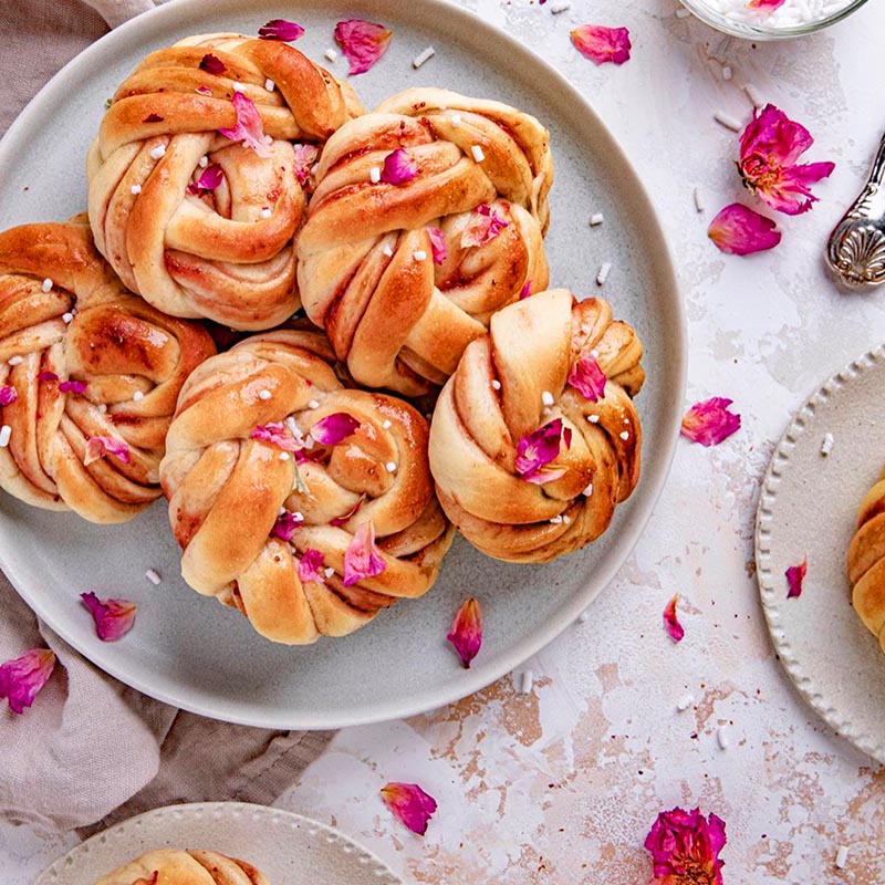 Suncore Foods Rose Glazed Strawberry Rhubarb Buns