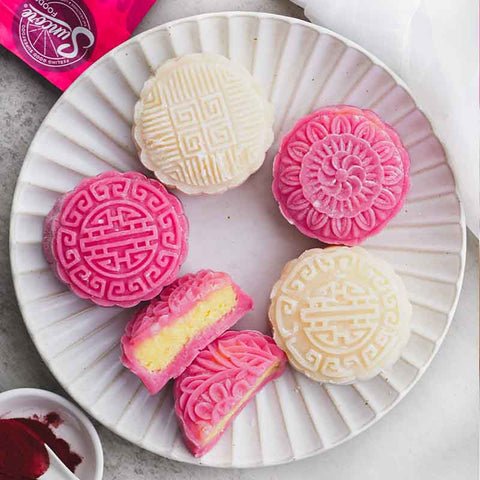 Ruby Red Radish Snowskin Mooncakes