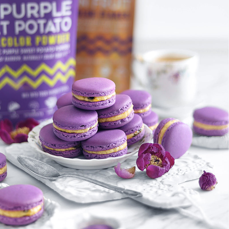 Suncore Foods Sweet Potato Macarons with Passionfruit Cream