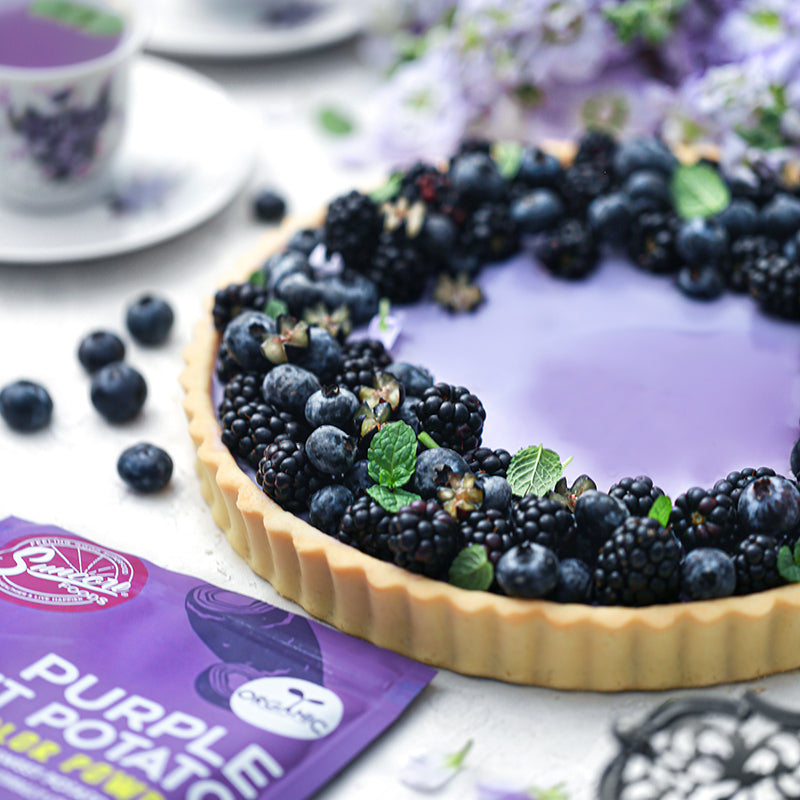 Suncore Foods Purple Sweet Potato Tart with Shortbread Crust