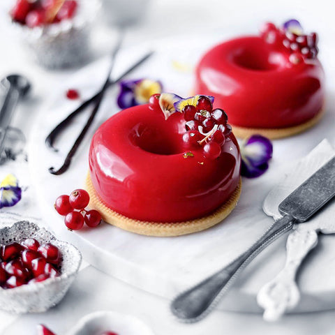 Pomegranate Red Beet Glaze Vanilla Chocolate Mousse
