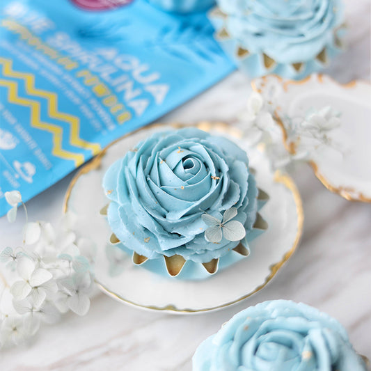 Suncore Foods Vanilla Cupcake with Royal Tiffany Blue Buttercream