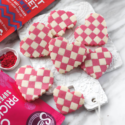 Vanilla Heart Shaped Cerise Prickly Pear & Red Beet Cookies