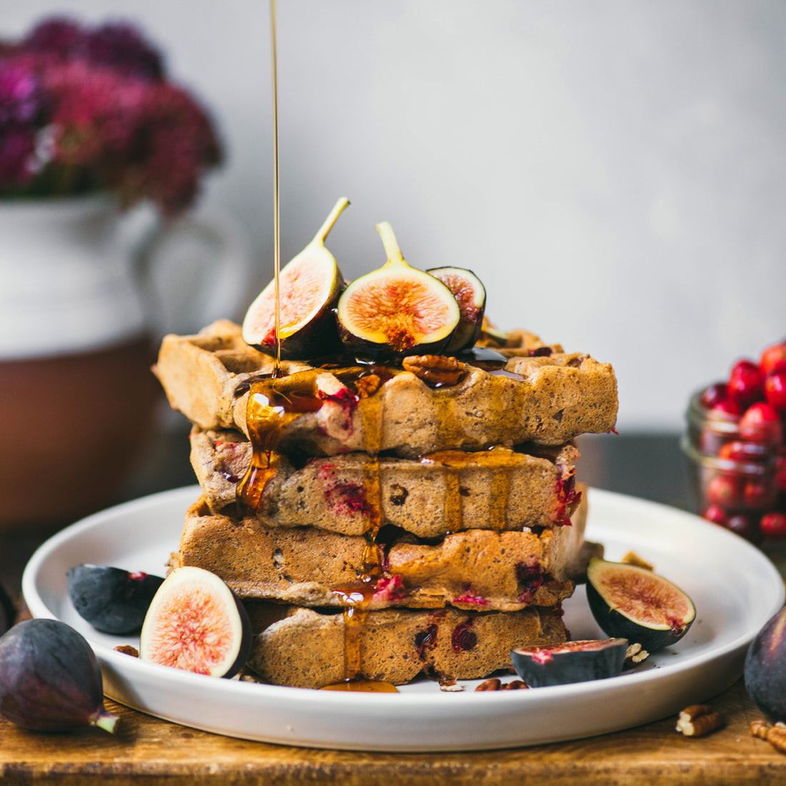 Suncore Foods Vegan & Gluten Free Cranberry Pecan Quinoa Flake Waffles