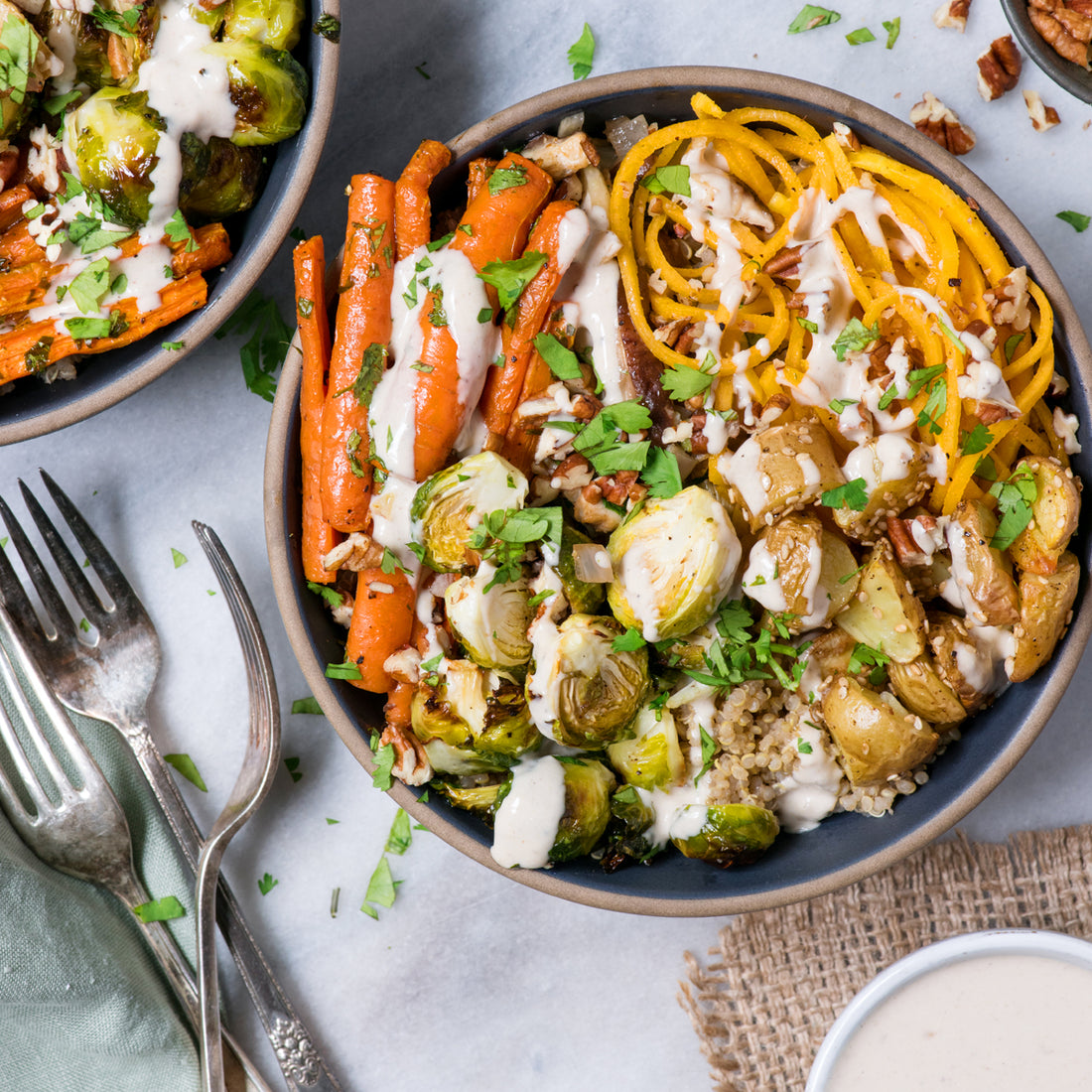 Suncore Foods Veggie Quinoa Bowl with Lemon Tahini Dressing