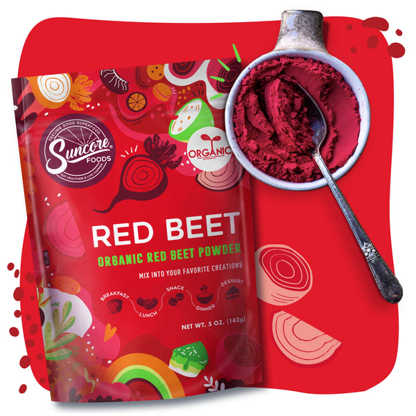 Organic Red Beet Powder - Premium Natural Food Color Powder from Suncore Foods - Starting at $20.99, larger sizes and wholesale! Shop now at www.suncorefoods.com